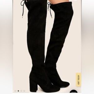 Steve Madden Black Suede Thigh High Boots